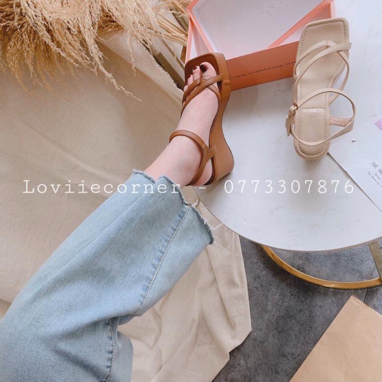 LOVIIECORNER - GIÀY ĐẾ XUỐNG 7CM XỎ NGÓN QUAI CHÉO THỜI TRANG - SANDAL ĐẾ XUỒNG QUAI MẢNH ĐẾ CAO 7 PHÂN - S200905 -b11