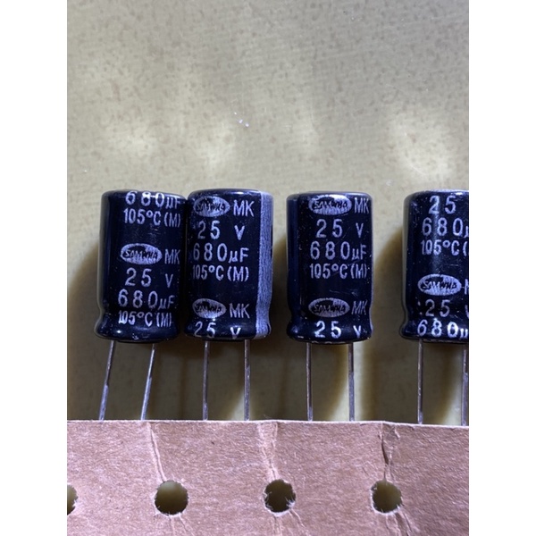 Tụ hoá 25v 680uf 10x16mm mới chính hãng chất lượng cao