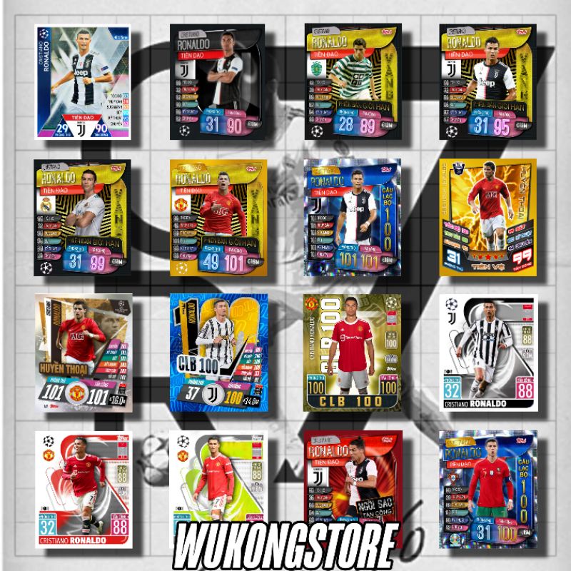 Lẻ thẻ cầu thủ match attax Ronaldo các phiên bản