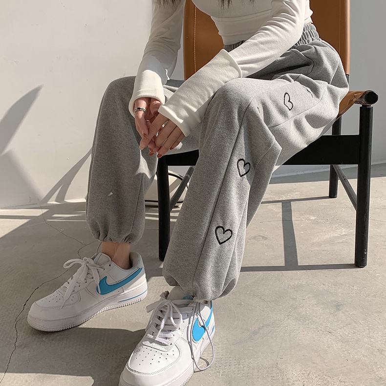 SUXI Quần Ống Rộng Lưng Cao Màu Sắc Đơn Giản Cho Nữ