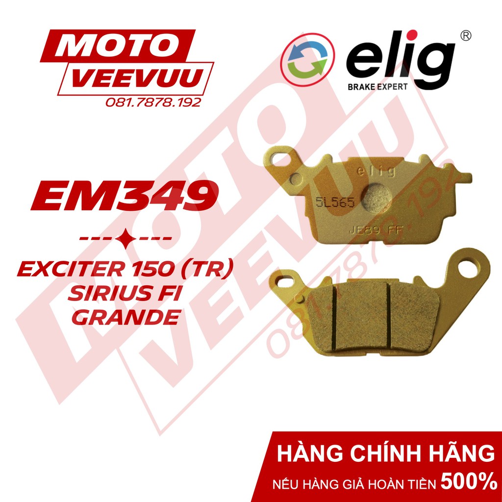 Bố thắng dĩa, má phanh dĩa ELIG EM349 Dùng cho Exciter 150 (Trước), NVX 125/150