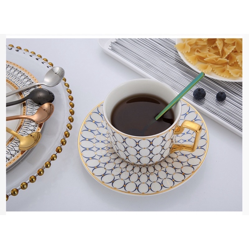 Thìa muỗng cà phê sinh tố inox 304 nhiều màu cán dài