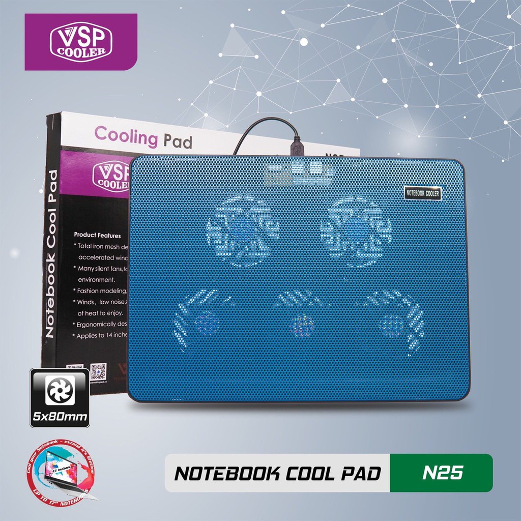 [5❤️][FREESHIP] ĐẾ TẢN NHIỆT LAPTOP VSP COOLER N19, N24, N23, N27, N99 LED CHÍNH HÃNG [HCM]