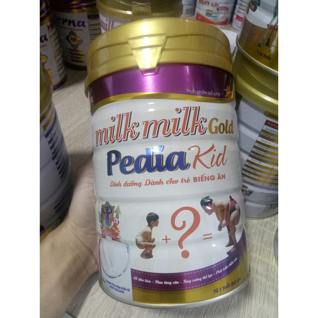 Sữa cho trẻ biếng ăn, gầy ốm, suy dinh dưỡng, trẻ nhẹ cân Milkmilkgold Pedia kid lon 900g