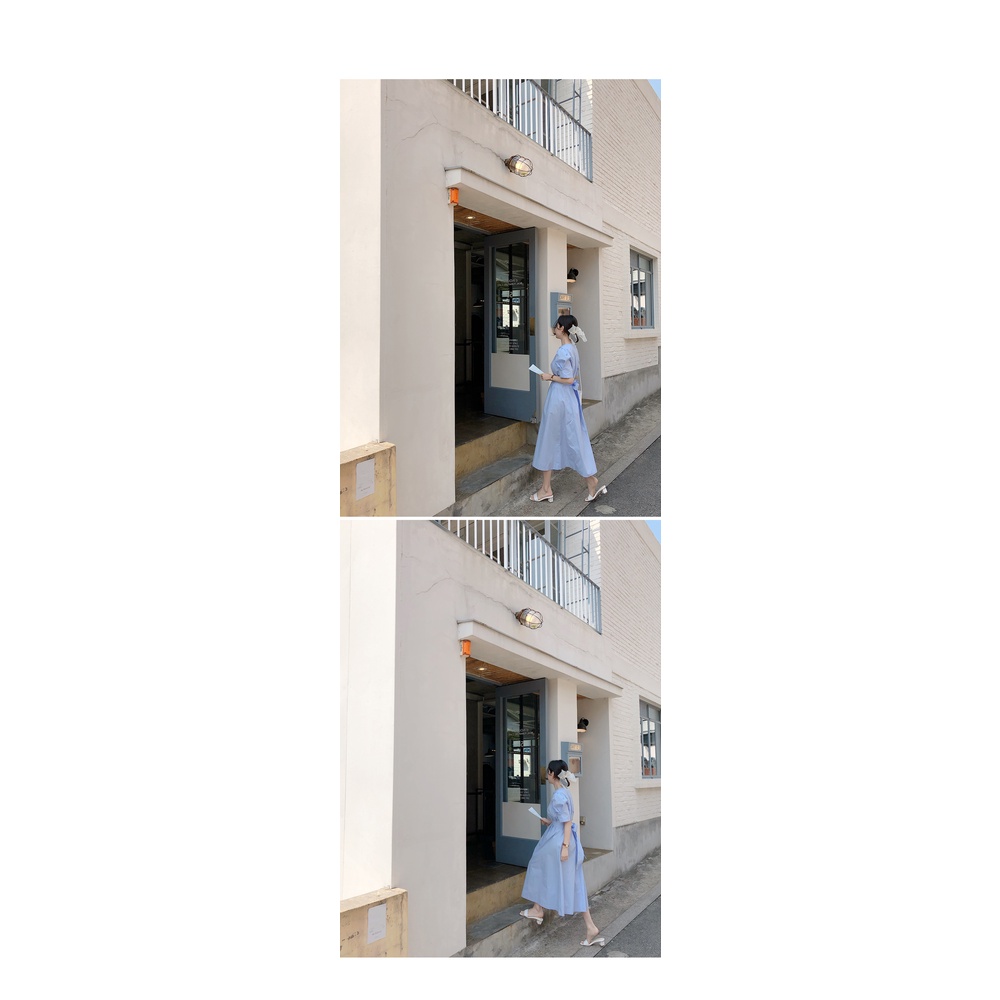 Đầm Dáng Dài Tay Ngắn Kiểu Dáng Đơn Giản Quyến Rũ Thời Trang Nữ