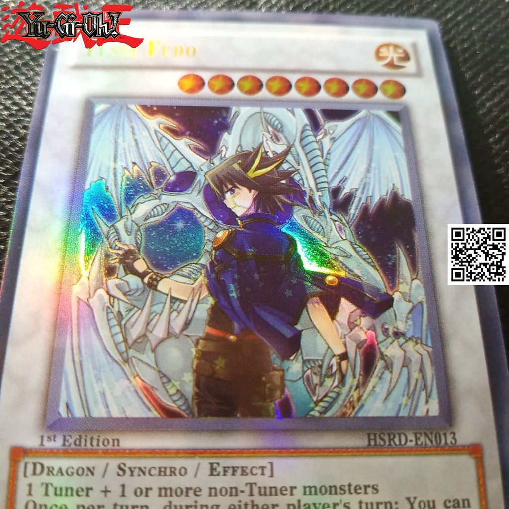 Bài Yugioh nhân vật Yusei Fudo lá kỹ niệm siêu hiếm card và tem bạc phản quang TẶNG Sleeves bọc bài 1458 D2 22