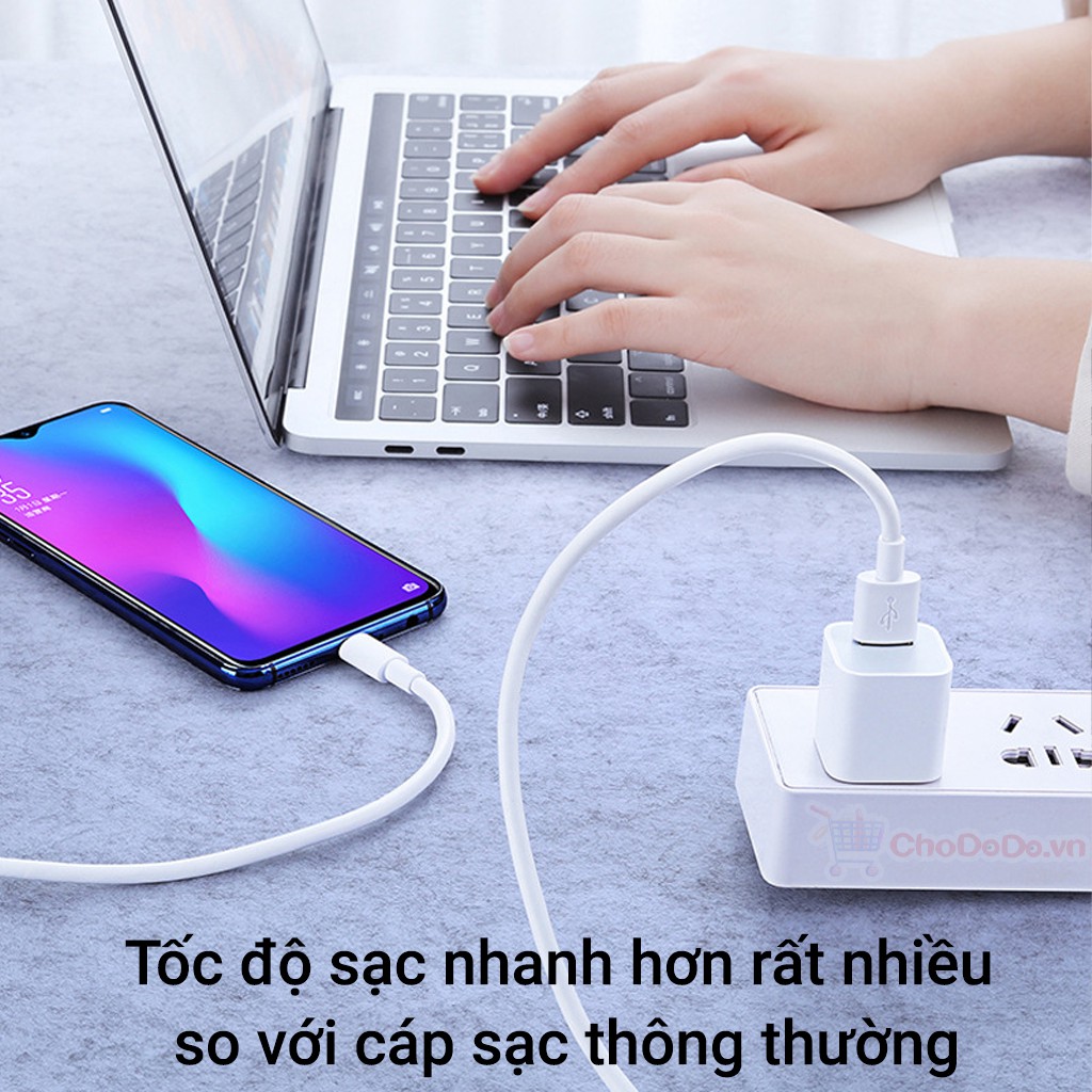Cáp sạc nhanh điện thoại iPhone/Android QC 3.0 chất liệu nhựa PVC chống cháy CS13