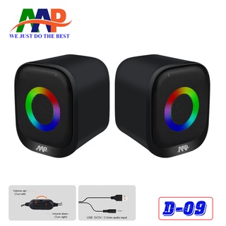Loa vi tính 2.0 aap d09 led argb - hàng chính hãng