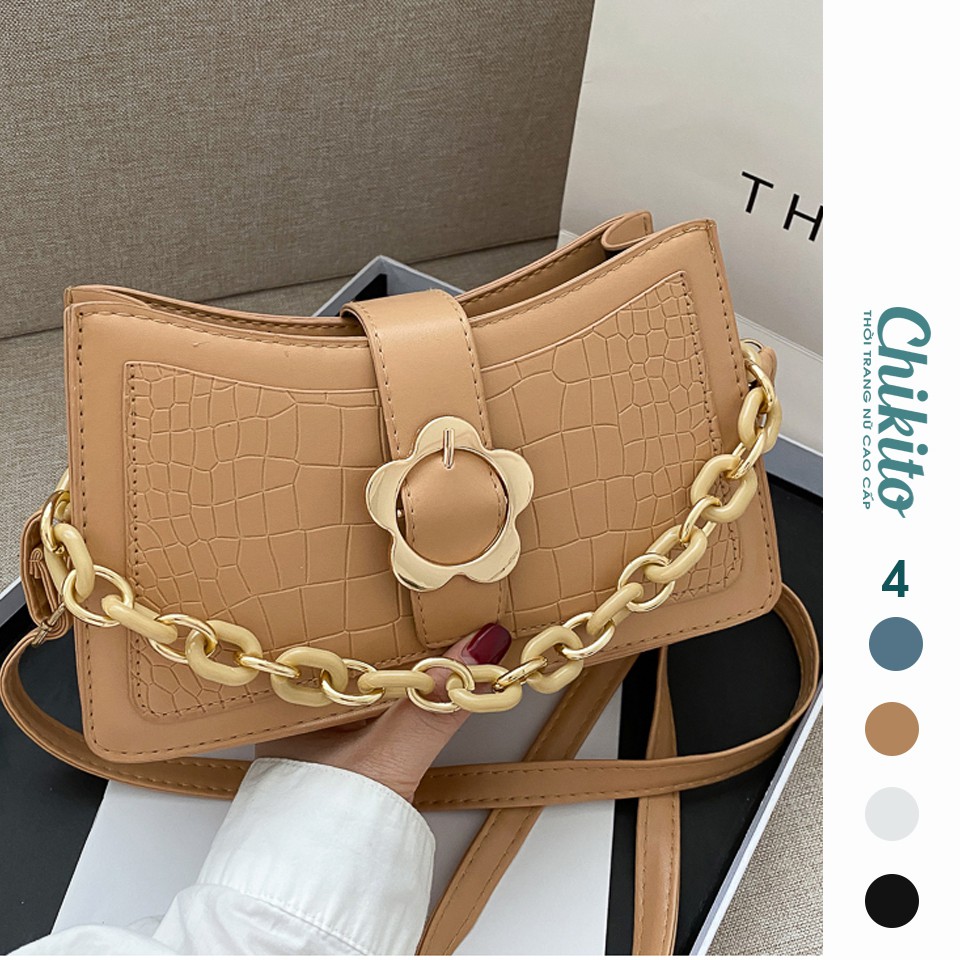 CHIKITO | [RẺ VÔ ĐỊCH - FREESHIP] ⚡ TÚI XÁCH NỮ KẸP NÁCH - Túi Da Vân Phối Xích Đeo Chéo Quảng Châu Cao Cấp Đẹp Giá Rẻ