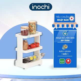 [Xuất Nhật] Kệ nhựa 3 tầng Inochi Nachi dùng đựng gia vị nhà bếp, để đồ nhà tắm ti