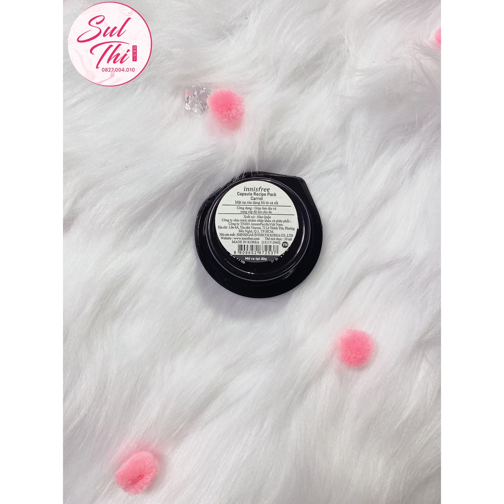 Mặt nạ rửa Wash off Capsule recipe pack Innisree dạng hủ 10ml