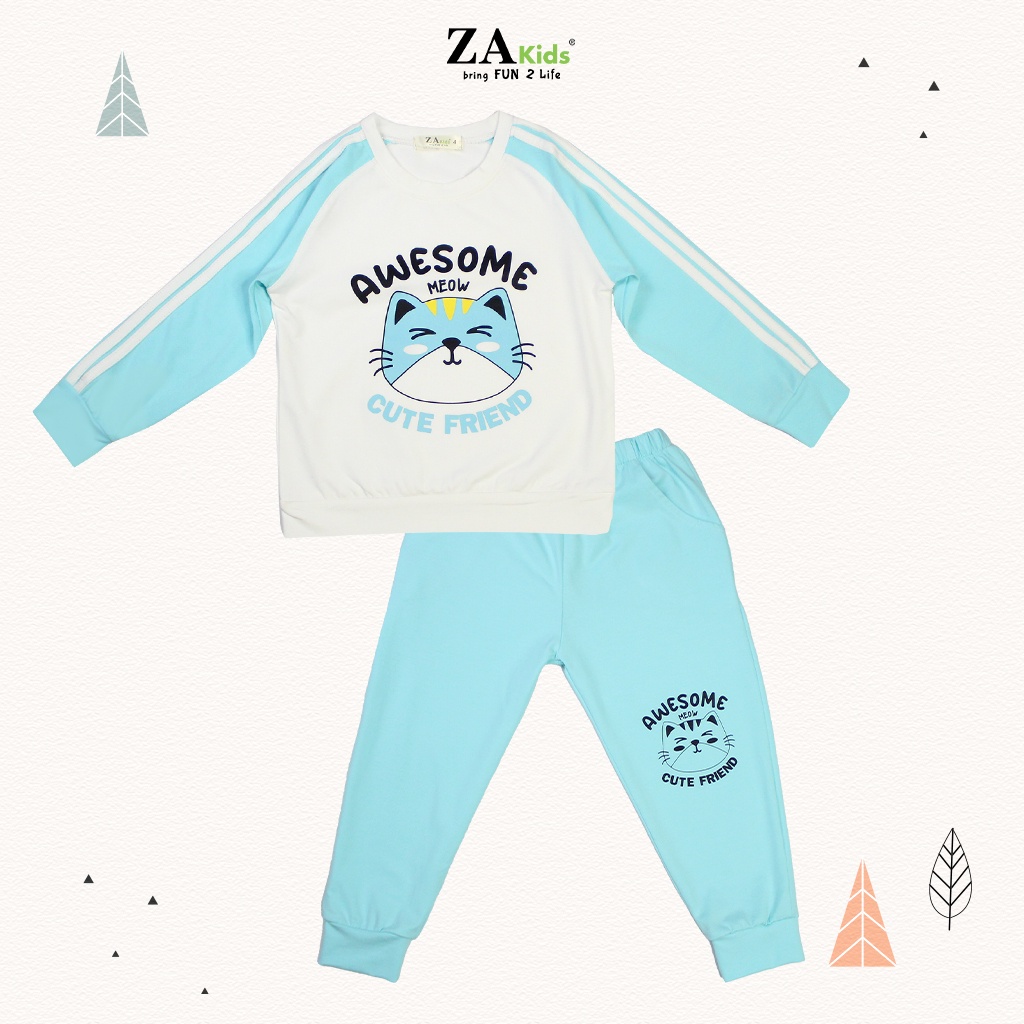 Bộ Quần Áo Thun Dài Tay Bé Gái (2-10 Tuổi) ZAKids ZA22033TD