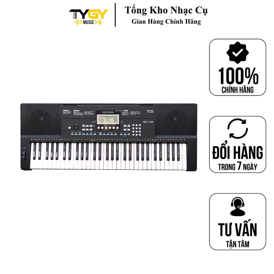 Đàn Organ TYGY Music Kurtzman K200 Ngoại Hình Đẹp, Âm Thanh Chất Lượng , Có Cảm Lực Bàn Phím