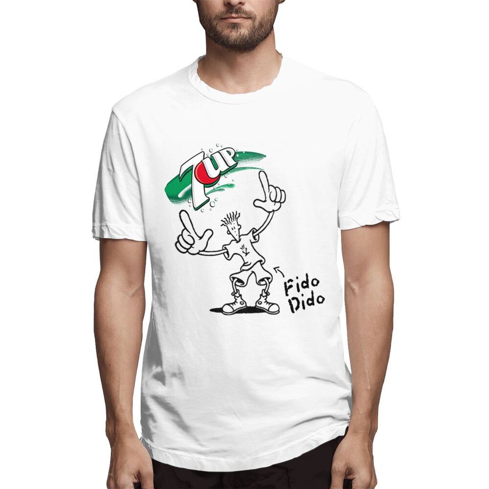 Áo thun 100% cotton in Logo Fido Dido phong cách Vintage 7up thời trang cho nam