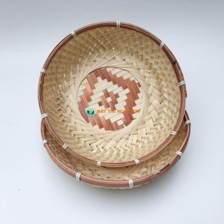 Rổ mây tre/bát mây tre/mẹt mây tre đáy đan hoa văn