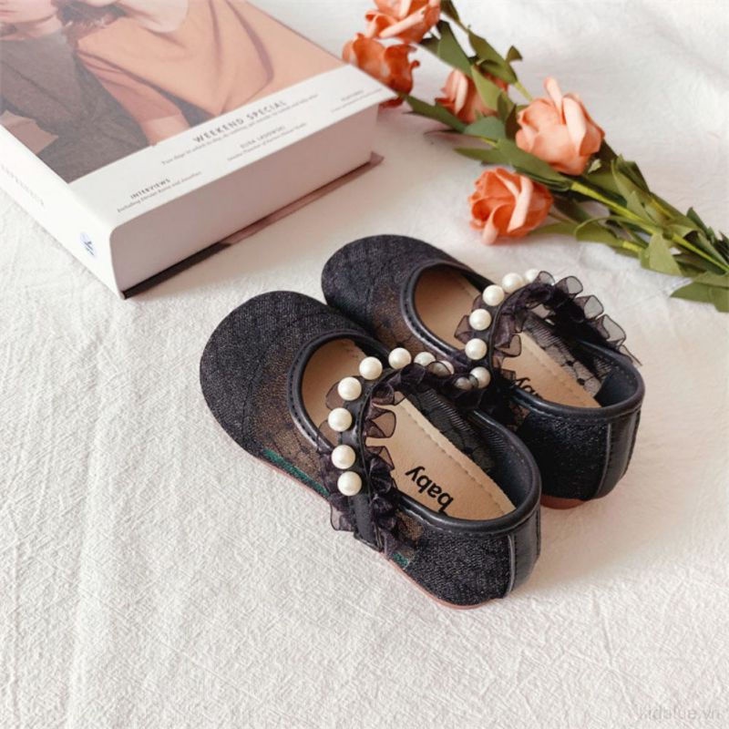 Giày Búp Bê Da Lưới Đế Mềm Thoáng Khí Thời Trang Xuân Hè Cho Bé Gái