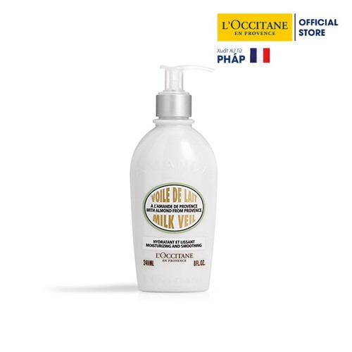 Bộ chăm sóc cơ thể Almond L'Occitane dầu tắm và sữa dưỡng thể Almond Shower Oil 250ml - Almond milk veil 250ml