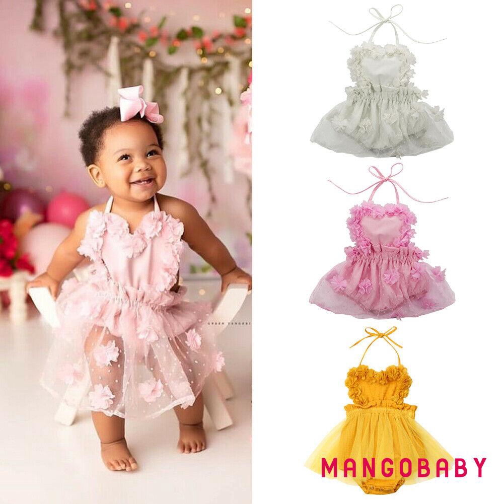 ♬MG♪-Newborn Infant Spring Summer Sleeveless Baby Girl Lace Tutu Dress