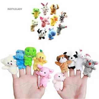 ✌Iy 10Pcs Family Finger Animal Puppet Play Doll Baby Educational Hand Toy