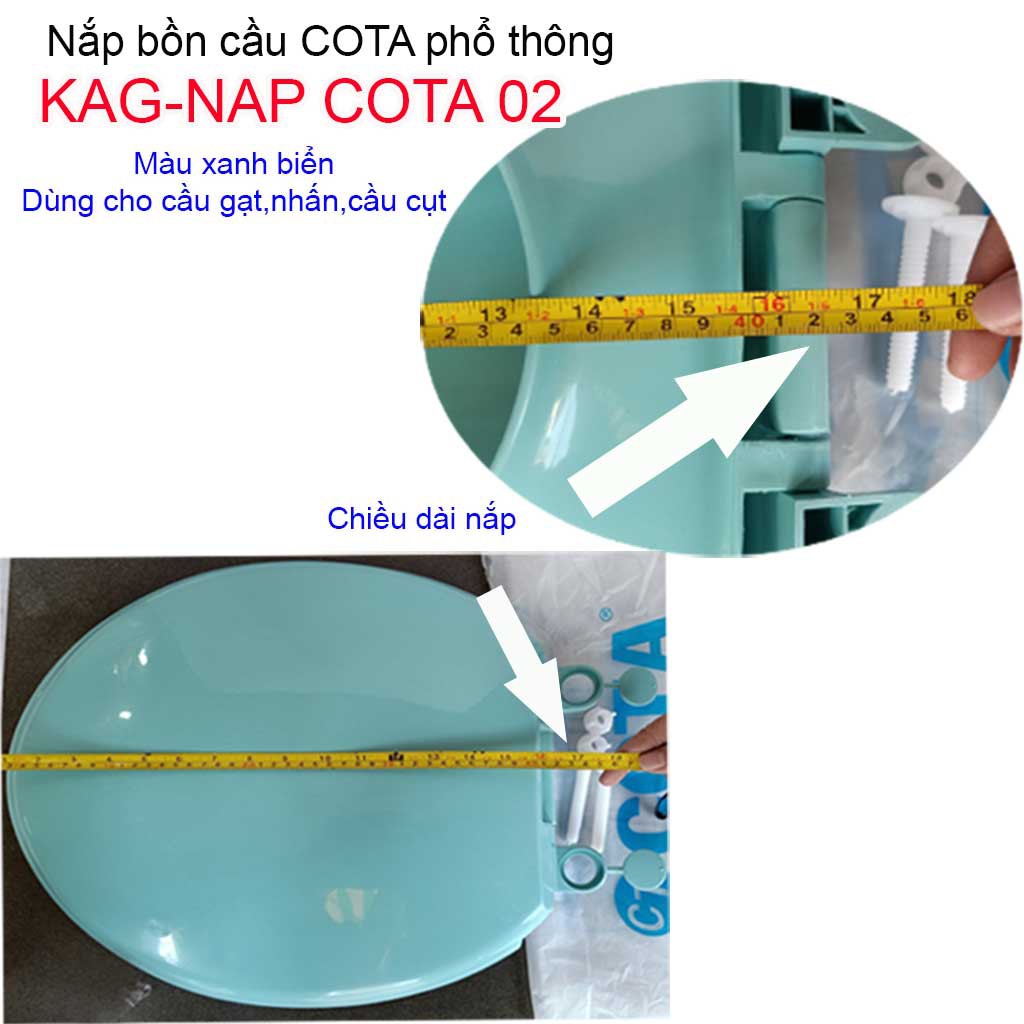 Nắp đậy bàn cầu Cota, Nắp bồn cầu phổ thông màu xanh biển KAG-NAP Cota02