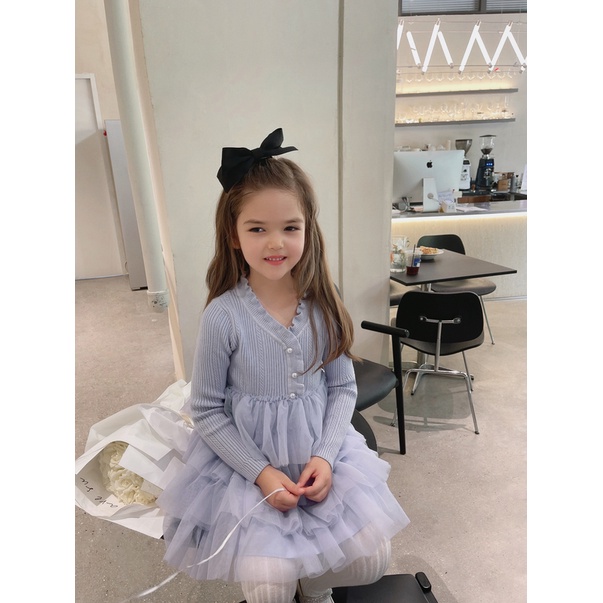 Đầm Dệt Kim Dài Tay Phong Cách Phương Tây Thời Trang Xuân Thu 2022 Mới Cho Bé Gái