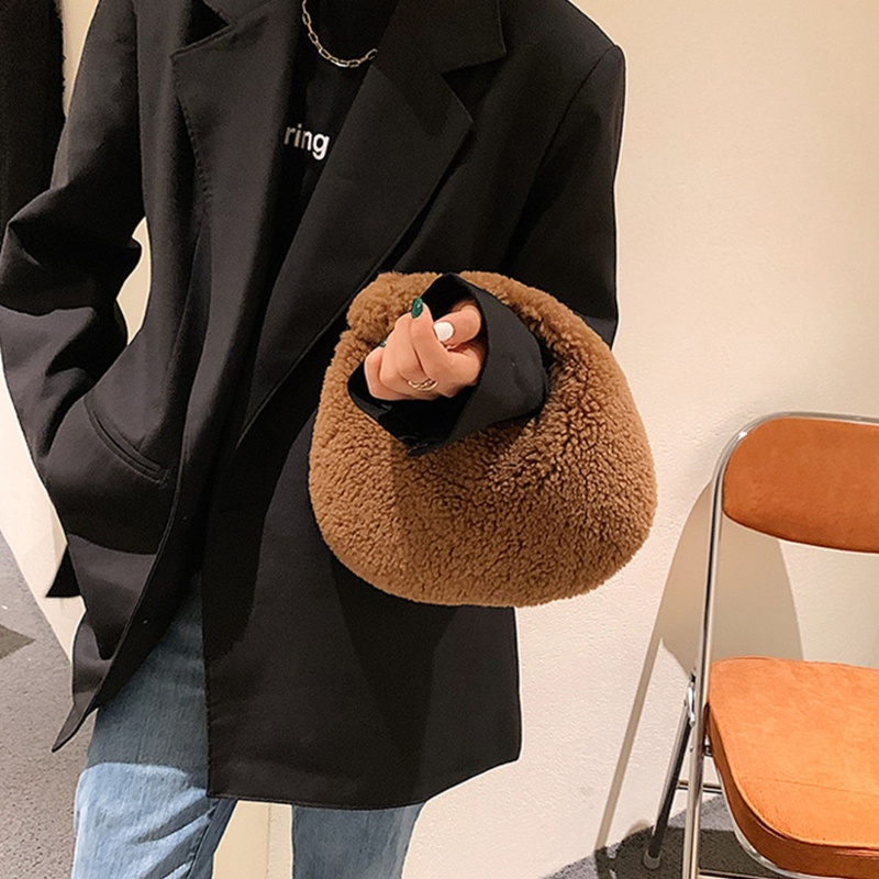 Túi Xách Lông Nhung Màu Trơn Thời Trang Cho Nữ