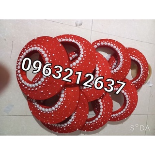 khăn xếp cô dâu điểm hạt