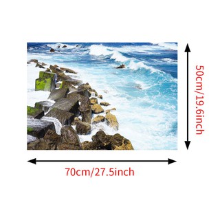 Decal dán tường hình bãi biển 3D