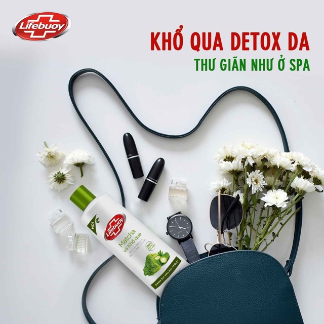 Sữa tắm lifebouy matcha khổ qua _ than hoạt tính detox