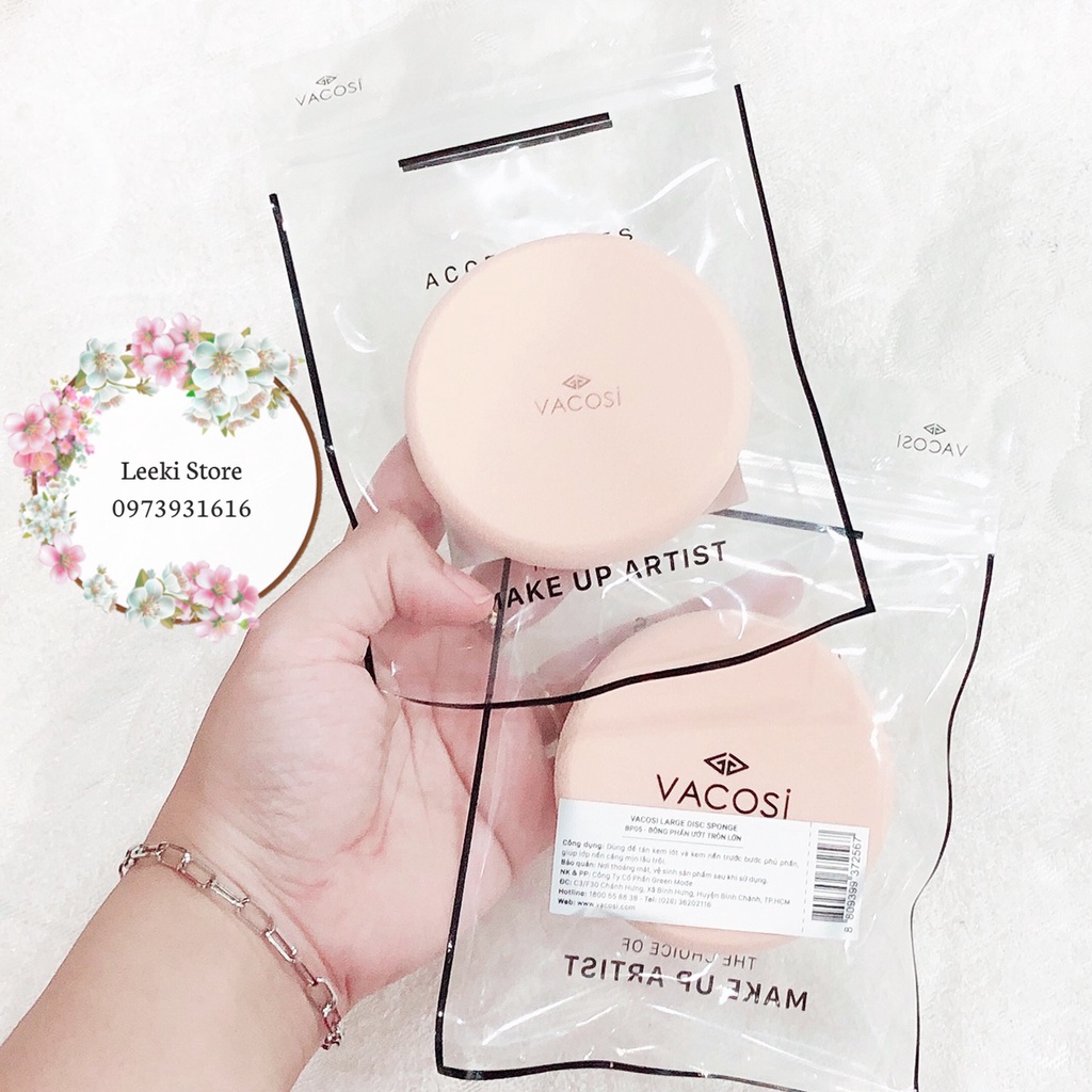 Bông phấn ướt tròn lớn Vacosi BP05
