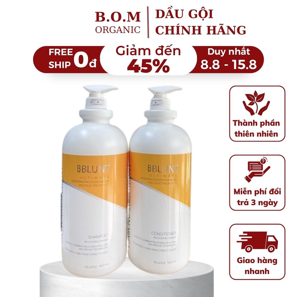 Dầu Cặp BBLUNT siêu mềm mươt không chứa sulfat này giúp làm sạch và phục hồi độ ẩm tự nhiên, Hương Thơm Nước Hoa