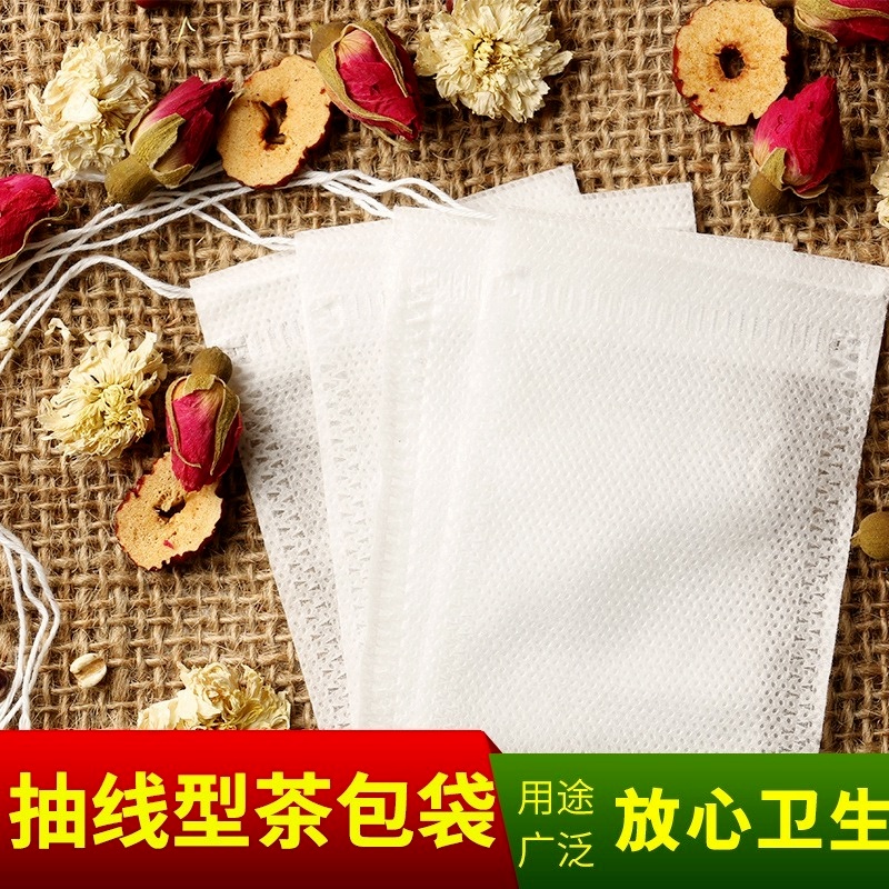 Set 100 túi lọc trà bằng chất liệu sợi vải không dệt sử dụng một lần tiện dụng