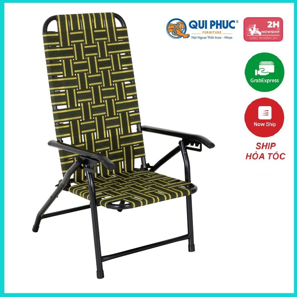 (Rẻ Vô Địch) Ghế Bố Xếp ( Vải Dù ) QUI PHÚC- TRỌNG TẢI 150 KG