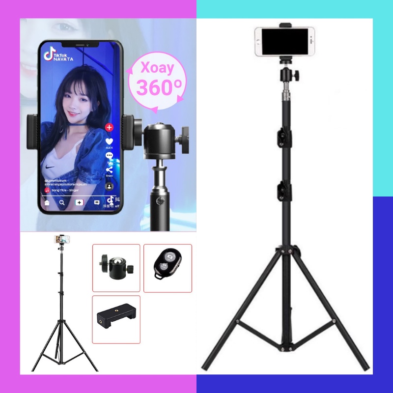 Gậy livestream chụp hình chân đứng 2m