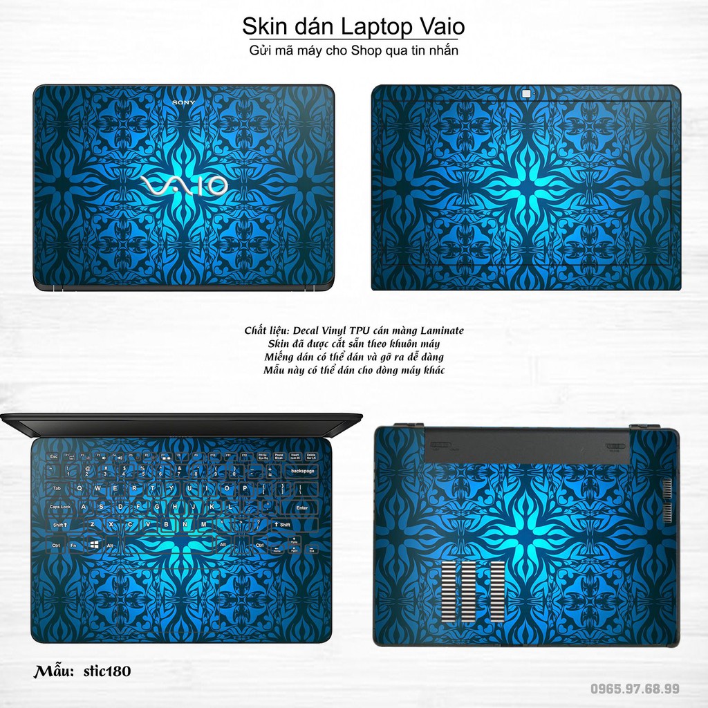 Skin dán Laptop Sony Vaio in hình Hoa văn sticker _nhiều mẫu 30 (inbox mã máy cho Shop)