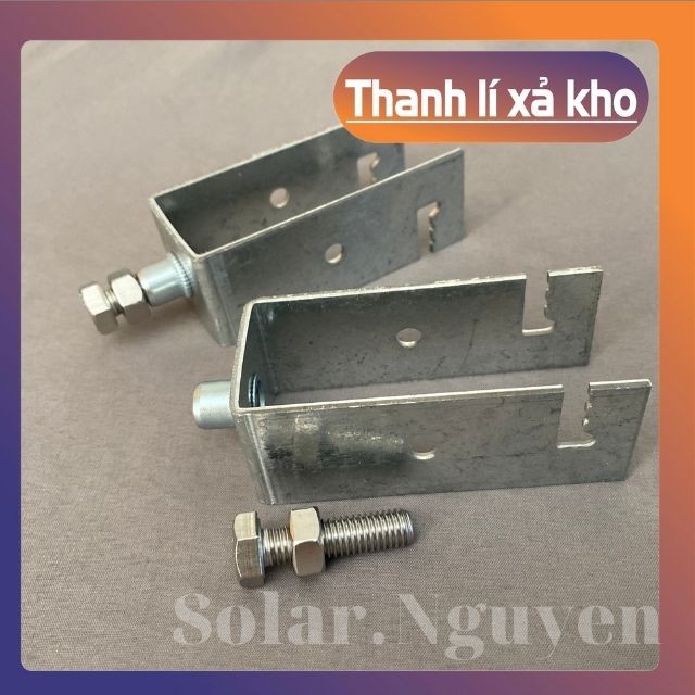 Pát U30x60 Lắp Pin Năng Lượng Mặt Trời_KT 30x60 MM _Thép Mạ Kẽm_Inox 304_ Pát Kẹp Dưới Solar Panel