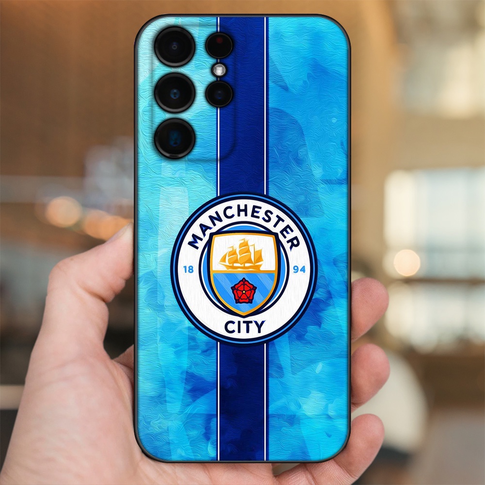 Ốp lưng Samsung S21 Ultra, S22 Ultra viền đen in hình Manchester City MC
