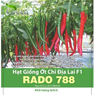 Hạt giống ớt chỉ địa trái dài, năng suất cao gói 0.1gr