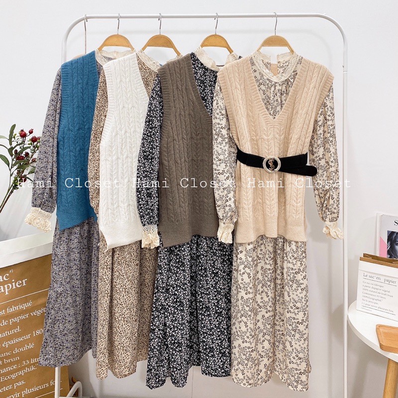 Áo ghi lê len pha lông mịn hoạ tiết vặn thừng hàng quảng châu cao cấp | BigBuy360 - bigbuy360.vn