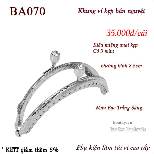 Khung ví kẹp bán nguyệt BA070