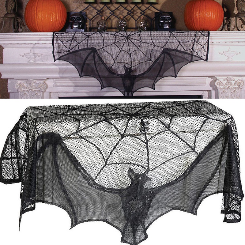 Mạng Nhện Màu Đen In Họa Tiết Halloween Độc Đáo Trang Trí Bàn Ăn