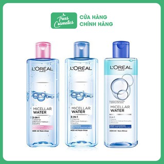 Nước tẩy trang cho mọi loại da L'Oreal Paris 3-in-1 Micellar Water 400ml - Pháp Chính Hãng