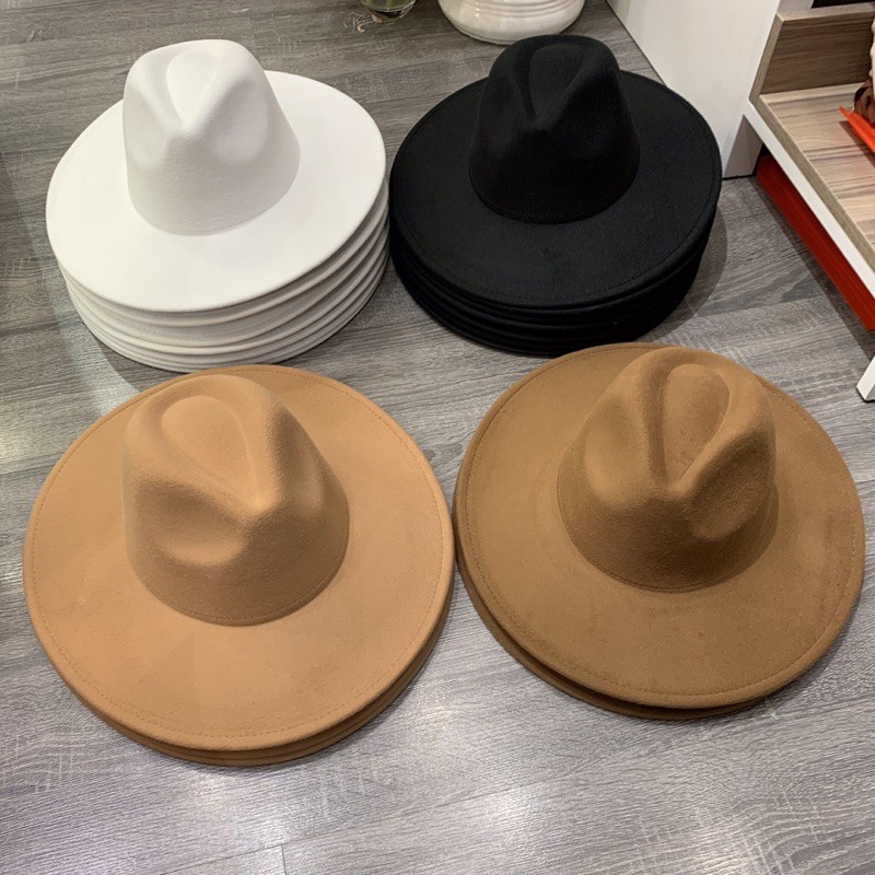 Mũ Nón Fedora Unisex Vành 10cm Nỉ Lót