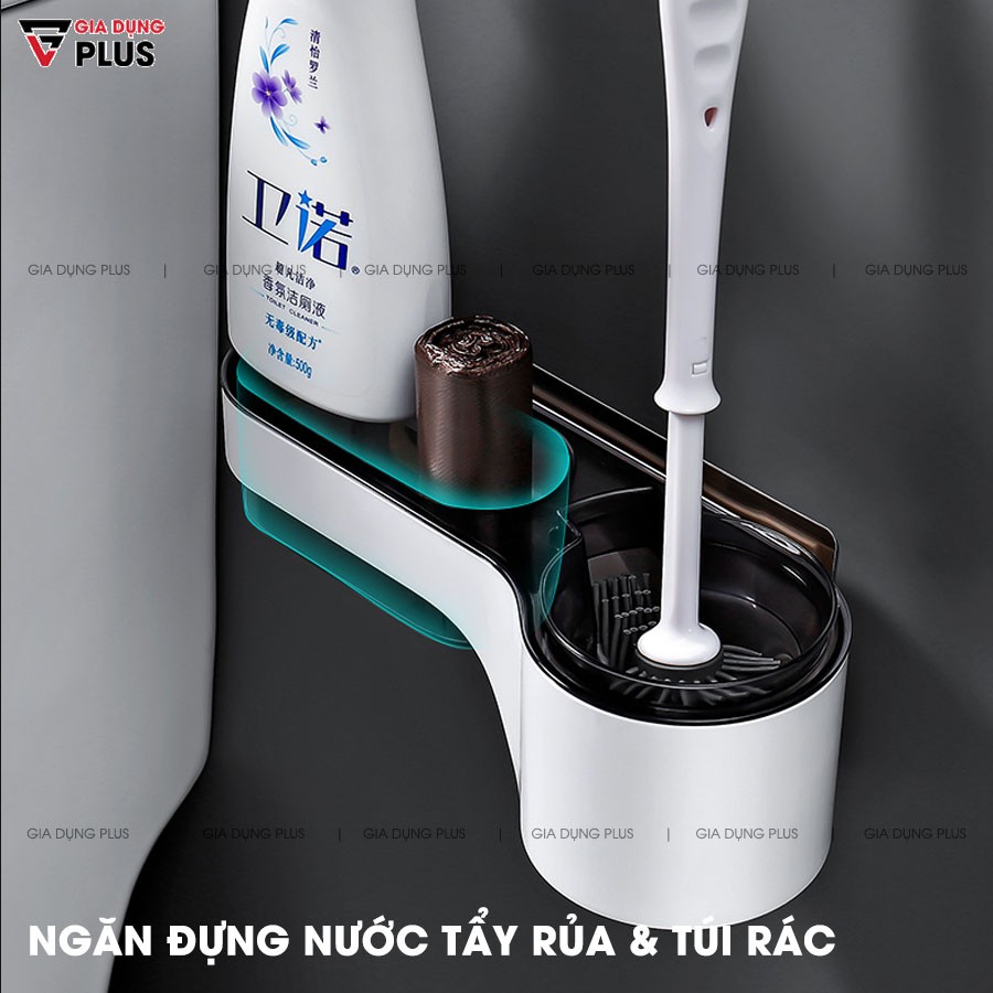 Bộ kệ đựng cọ (bàn chải) nhà vệ sinh dán tường kèm cọ cao cấp chữ U ShuangQuing (SQ-5290)