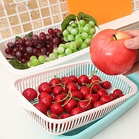 Giá (rổ) đựng hoa quả 2 lớp ráo nước hình chữ nhật - Nhật Bản