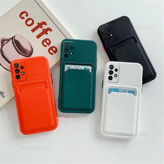 Ốp Điện Thoại TPU Silicon Mềm Chống Sốc Có Ngăn Đựng Thẻ Hình Vuông Cho Samsung Galaxy A73 A53 A33 A23 A 53 A 73 A 23 A 33 5G