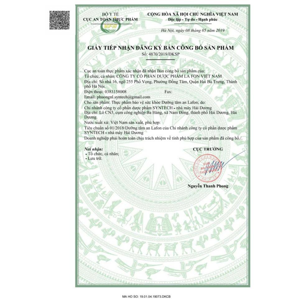 Viên uống hỗ trợ mất ngủ, giúp ngủ ngon và sâu giấc Dưỡng Tâm An Lafon (hộp vỉ 30 viên) | BigBuy360 - bigbuy360.vn