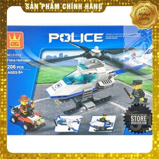 [Hot] Lego Wange 51013 Lắp Ráp Trực Thăng Police 3 in 1 (  206 Mảnh ) [ Có Sẵn ]