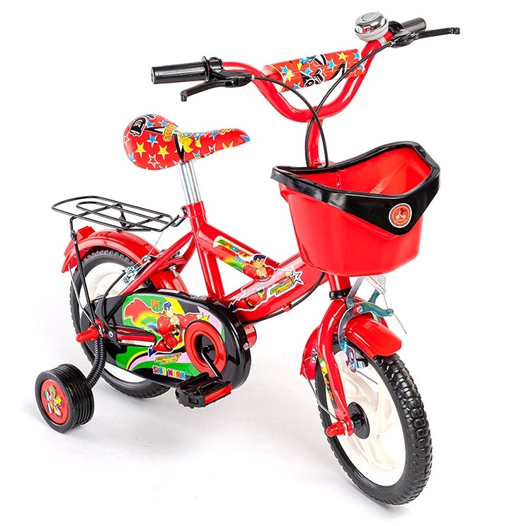 Xe đạp trẻ em 2 bánh Siêu Nhân đỏ cho bé trai từ 2-3-4-5 tuổi Size 12-14inch