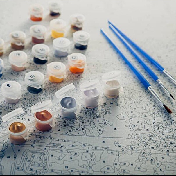 Bộ tranh sơn dầu Hamlet tô màu theo số hình mèo dễ thương trang trí nhà cửa cỡ 40*50cm DIY